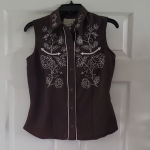 Roper Ladies Sleeveless Snap Front Western Shirt